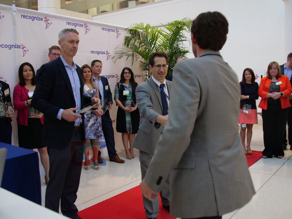 Accepting award